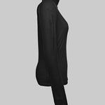 Long Sleeves Skinny Contrast Color Floral Printed Split-Joint High Neck T-shirts