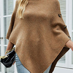 Casual 7 Colors High-Neck Sweater Cape