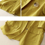 All-match casual button-down cotton linen jacket