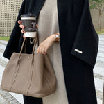 Long Sleeves Loose Solid Color Collarless Woolen Coat