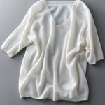 Urban Solid Color V-Neck Knitting Pullover