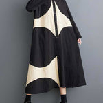 A-Line Long Sleeves Buttoned Pockets Printed Lapel Midi Dresses Shirt Dress
