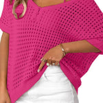 Women's Summer Hollow Out Crochet Knit Tops Beach Coverup