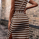 Casual Simplicity Striped Frenulum Printed Dress Dresses