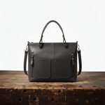 Double Pocket Leather Handbag