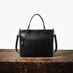 Double Pocket Leather Handbag