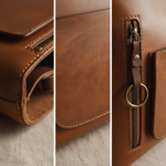 Double Pocket Leather Handbag