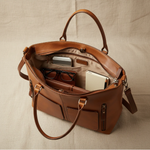 Double Pocket Leather Handbag