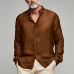 Men's Summer Fashion Slub Linen Long Sleeve Shirt