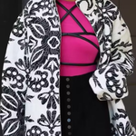 Loose Stand Collar Printed Casual Cotton Jacket