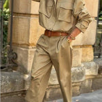 Classic Charm Strap Details Pocketed Cargo Style Zipper Loose Jacket