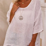 Women's Cotton And Linen Casual Loose Tops