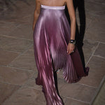 A-Line Loose Elasticity Gradient Pleated Tube Evening Dresses Maxi Dresses