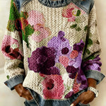 Women's Retro Floral Print Top