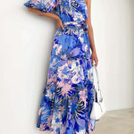 Temperament Elegant Short Sleeve Long Swing Holiday Dress
