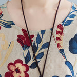 Loose Sleeveless Floral Printed Round-Neck Maxi Dresses