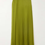 High Waisted Loose Pleated Solid Color Split-Side Skirts