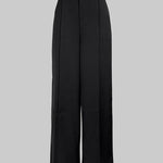 Loose Wide Leg No Belt Solid Color Zipper Casual Pants Bottoms Trousers