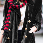 Casual Street Pocket Buttons Velvet Turn-back Collar Outerwear(4 Colors)