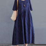 Cotton Blend Solid Color Irregularity Dress
