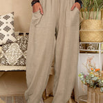 Casual Plain Loose Cotton Harem Pants