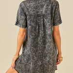 A-Line Loose Fringed Pleated Pockets Split-Joint Lapel Mini Dresses