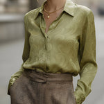 Long Sleeves Buttoned Printed Lapel Blouses&Shirts Tops