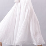 Casual A-Line Elastic Waist Solid Color Skirts