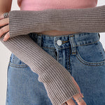 Casual Wool Knitting Keep Warm Solid Color Arm Warmers Accessories