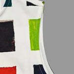 A-Line Loose Contrast Color Pockets Split-Side Round-Neck Midi Dresses