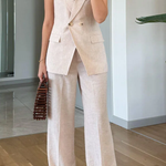 Fashion Lapel Vest & Pants Two-Piece Set