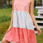 Polka dot mosaic large swing dress