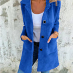 Morwenna | Long Sleeve Button Coat with Pockets