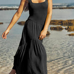 FEMININE FRILLS SMOCKED MAXI DRESS