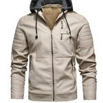 DANIEL | Hooded Jacket with Leather Finish and Zipper