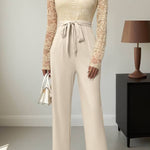 Elegant lace panel jumpsuit