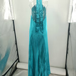 A-Line Loose Backless Solid Color Tied Halter-Neck Maxi Dresses