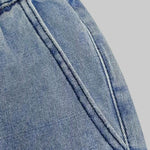 Loose Buttoned Solid Color Zipper Jean Pants Bottoms Knickerbockers Trousers