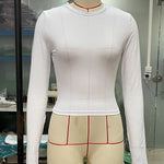 Long Sleeves Skinny Hollow Solid Color Round-Neck T-Shirts Tops