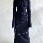 Long Sleeves Plus Size Solid Color Split-Joint Hooded Maxi Dresses