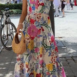 Summer casual floral print dress