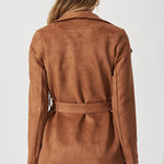 Solid color suit cardigan large lapel suede long-sleeved jacket
