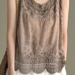 Lace hollow lace camisole with bottoming shirt top
