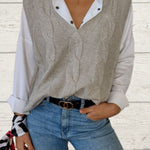 braided sleeveless sweater