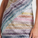 Whimsical Moment Knit Colorful Zigzag Pattern High Neck Sleeveless Mini Dress