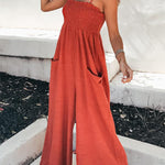 Solid Color Stay A While Gauze Casual Jumpsuit