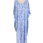 Batwing Sleeves Loose Leopard Split-Side Sun Protection V-Neck Cover-Ups Swimwear Maxi Dresses