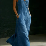 Vera™ | Long denim dress with buttons