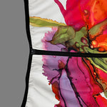 Loose Puff Sleeves Asymmetric Floral Printed Split-Joint High Neck Outerwear