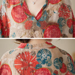 Loose Short Sleeves Printed V-Neck Maxi Dresses